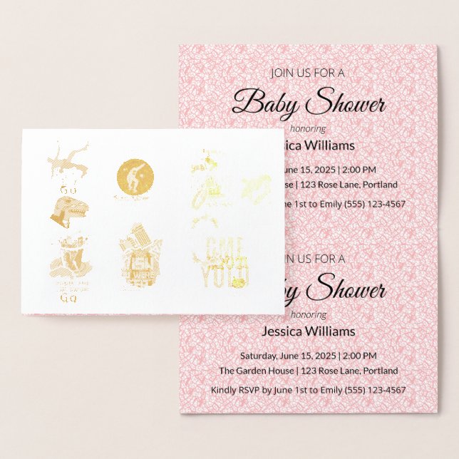 Cute Boho Baby Shower UPDATE Foil Card (Display)