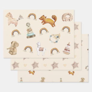Cute Boho Baby Shower Wrapping Paper Sheets