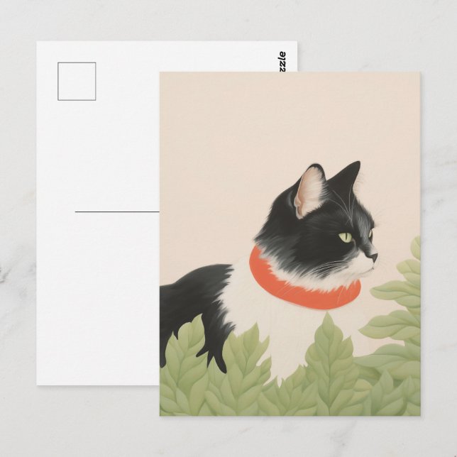 Cute Boho Cat Postcard (Front/Back)