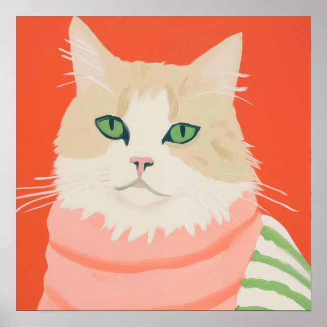 Cute Boho Cat Poster (Front)