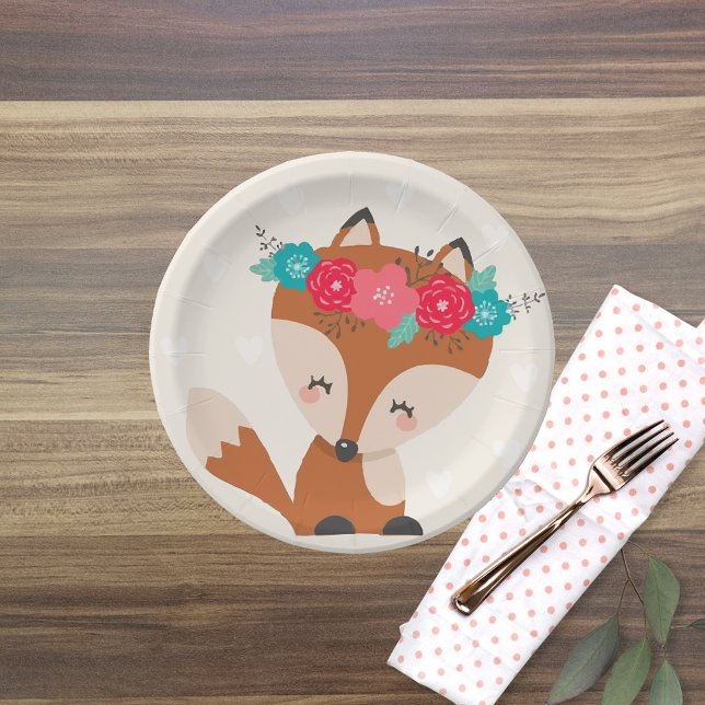 Cute Boho Chic Fox Paper Plate (Creator Uploaded)