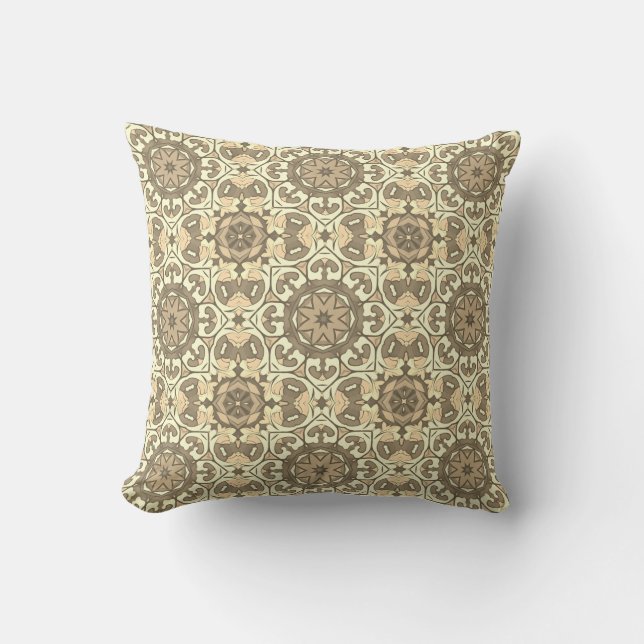 Cute Boho Chic Modern Beige Abstract Pattern Cushion (Front)