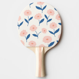 Cute Boho Chic Pink Flowers Pattern  Ping Pong Paddle