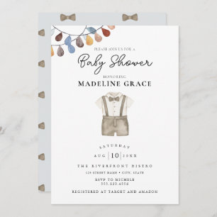 Cute Boho Clothes Boy Baby Shower Invitation