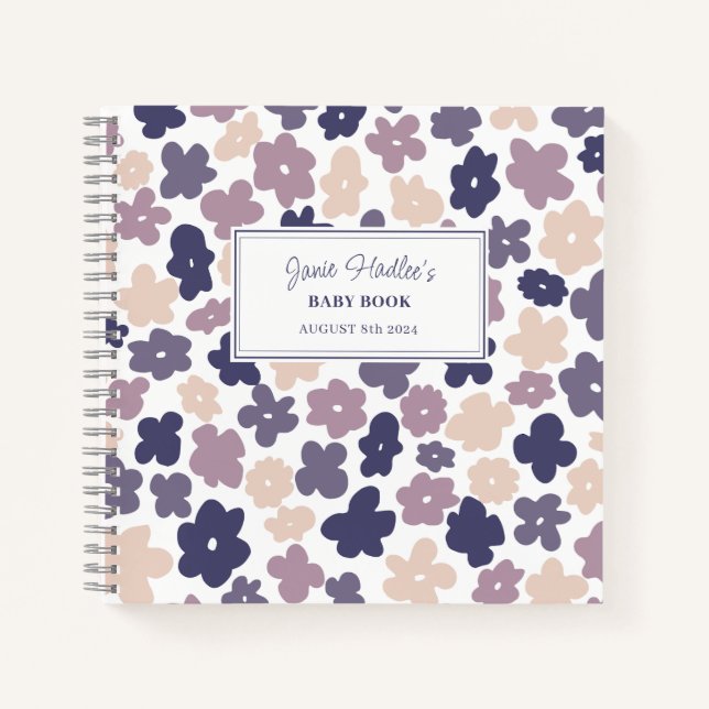 Cute Boho Daisy Baby Book (Front)