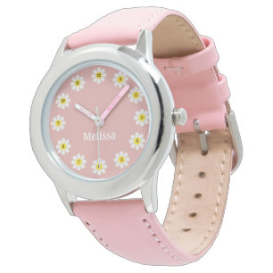 Cute Boho Daisy Flower Custom Name Girl  Watch