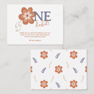Cute Boho Daisy Thank You Note Card