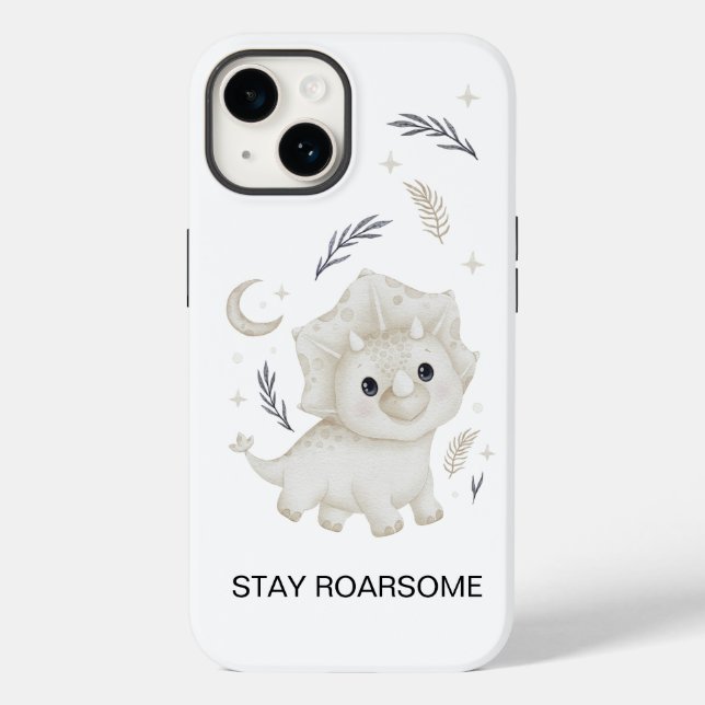 Cute Boho Dinosaur iPhone Case - Stay Roarsome (Back)
