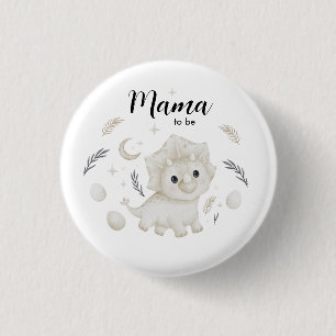 Cute Boho Dinosaur Mama to Be Custom Button