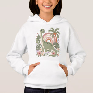 Cute Boho Dinosaur Pastel Rainbow Dino Floral