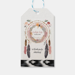 Cute Boho Dreamcatcher Baby Shower Party Gift Tags