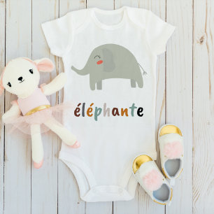 Cute Boho éléphante design Baby Bodysuit