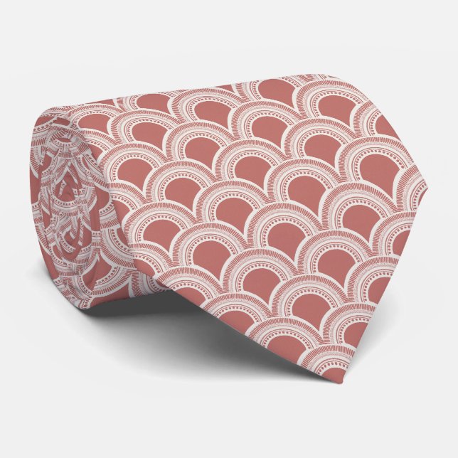Cute Boho Fan Pattern Neck Tie (Rolled)