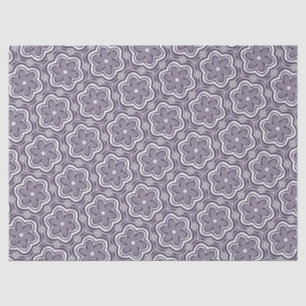 Cute Boho Flower Pattern Floral Pretty Purple Grey Tissue Paper