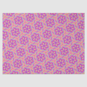 Cute Boho Flower Pattern Floral Pretty Purple Pink Tissue Paper