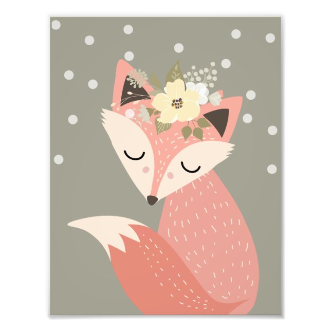 Cute Boho Fox Nursery Decor Artwork Poster (Front)