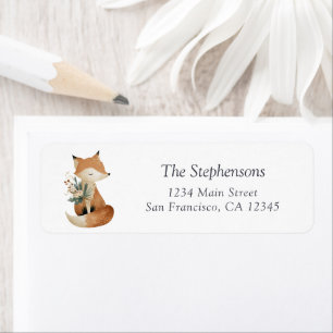 Cute Boho Fox Woodland Return Address Label