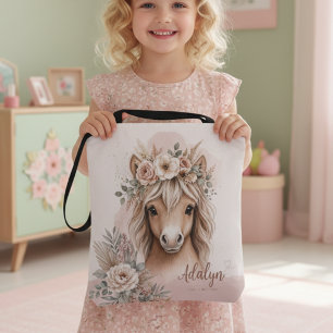 Cute Boho Girls Horse Gift  Tote Bag