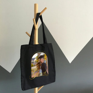 Cute BOHO Grad with Golden Arch Photo and Year Tote Bag
