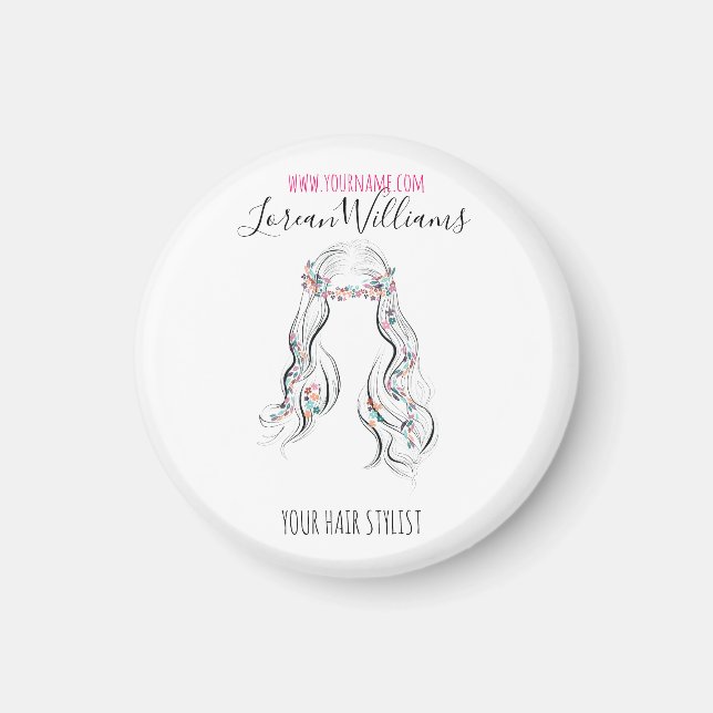 Cute Boho Hairstyle Wedding Hair Stylist Floral   Magnet (Front)