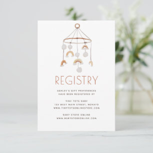 Cute Boho Mobile Baby Shower Gift Enclosure Card