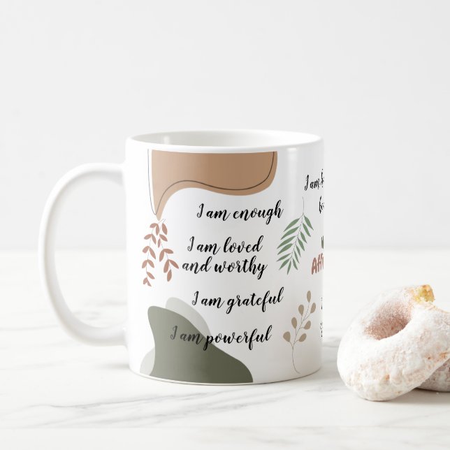 Cute Boho My Daily Affirmations Mug (With Donut)