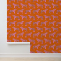 Cute Boho Orange and Pink Tiger Art Pattern