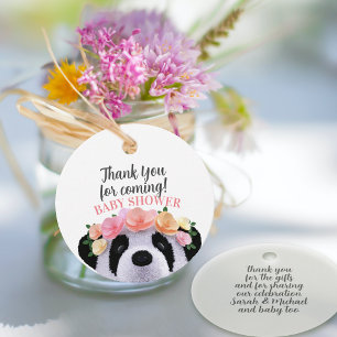 Cute Boho Panda Baby Shower Thank You Favour Tags