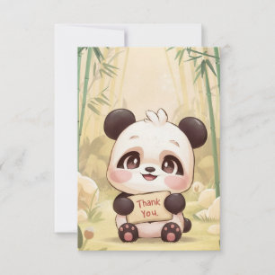 Cute Boho Panda Thank You Card