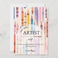 Cute Boho Pastel Crayon Birthday Thank You Card