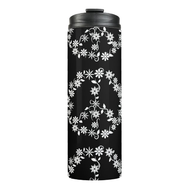 Cute Boho Pattern Peace Symbol Thermal Tumbler (Front)