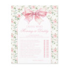 Cute boho pink bow floral baby girl shower games