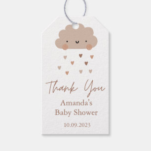Cute Boho Rain Cloud Baby Shower Gift Tags