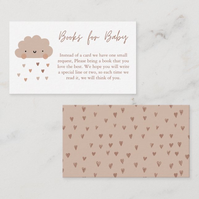 Cute Boho Rain Cloud Books For Baby Enclosure Card (Front/Back)
