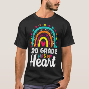 Cute Boho Rainbow 3rd Grade Has My Heart Teacher V T-Shirt