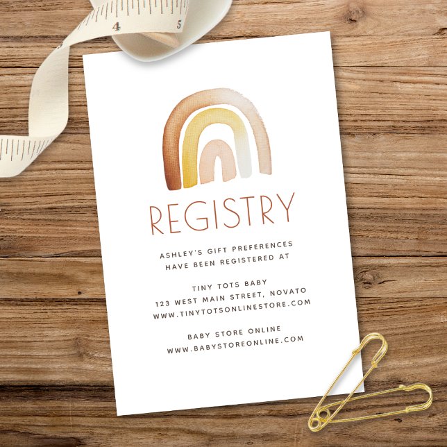 Cute Boho Rainbow Baby Shower Gift Enclosure Card (Creator Uploaded)