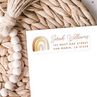 Cute Boho Rainbow Baby Shower Return Address Label