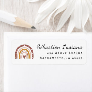 Cute Boho Rainbow Baby Shower Return Address Label