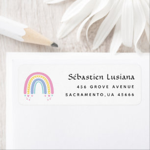 Cute Boho Rainbow Baby Shower Return Address Label