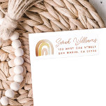 Cute Boho Rainbow Baby Shower Return Address Return Address Label<br><div class="desc">This sweet baby shower return address label features a neutral colour watercolor rainbow illustration with modern typography. This design coordinates with our "Cute Boho Rainbow" Baby Shower collection but also works well for everyday mailings and make a great gift!</div>