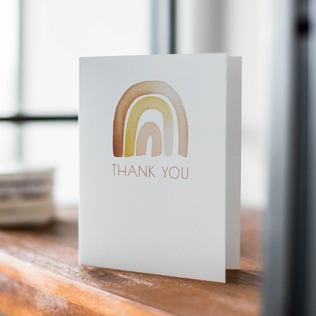 Cute Boho Rainbow Baby Shower Thank You Note (Creator Uploaded)