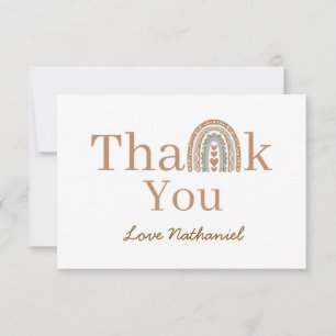 Cute Boho Rainbow Birthday Thank You Card