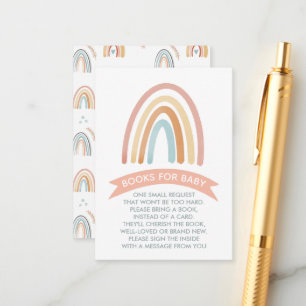Cute Boho Rainbow Books For Baby Enclosure Card