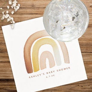 Cute Boho Rainbow Gender Neutral Baby Shower Napkin