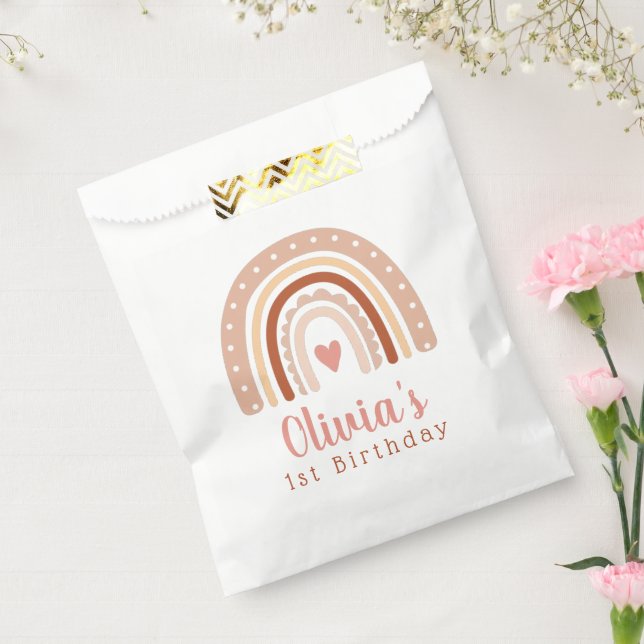 Cute Boho Rainbow Girls First Birthday   Favour Bag (Sealed)