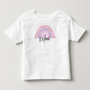 Cute Boho Rainbow Mini Script Matching Toddler T-Shirt
