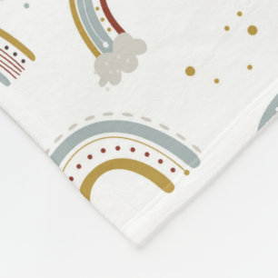 Cute Boho Rainbow Pattern Kids Fleece Blanket