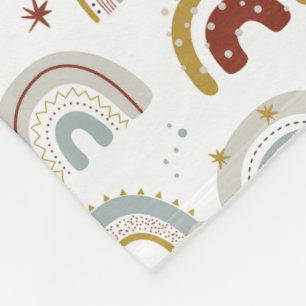 Cute Boho Rainbow Pattern Kids Fleece Blanket