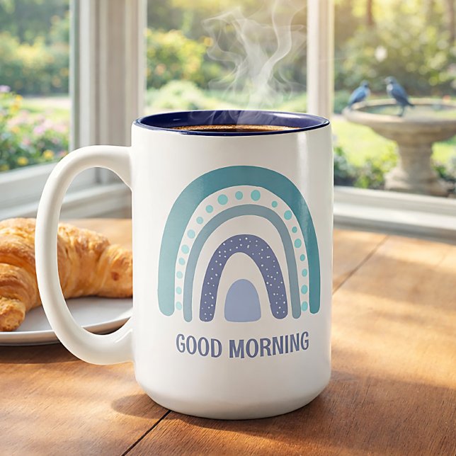 Cute Boho Rainbow Positive Vibes Gift Coffee Mug (Creator Uploaded)