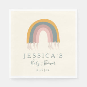 Cute Boho Rainbow Simple Baby Shower Custom   Napkin